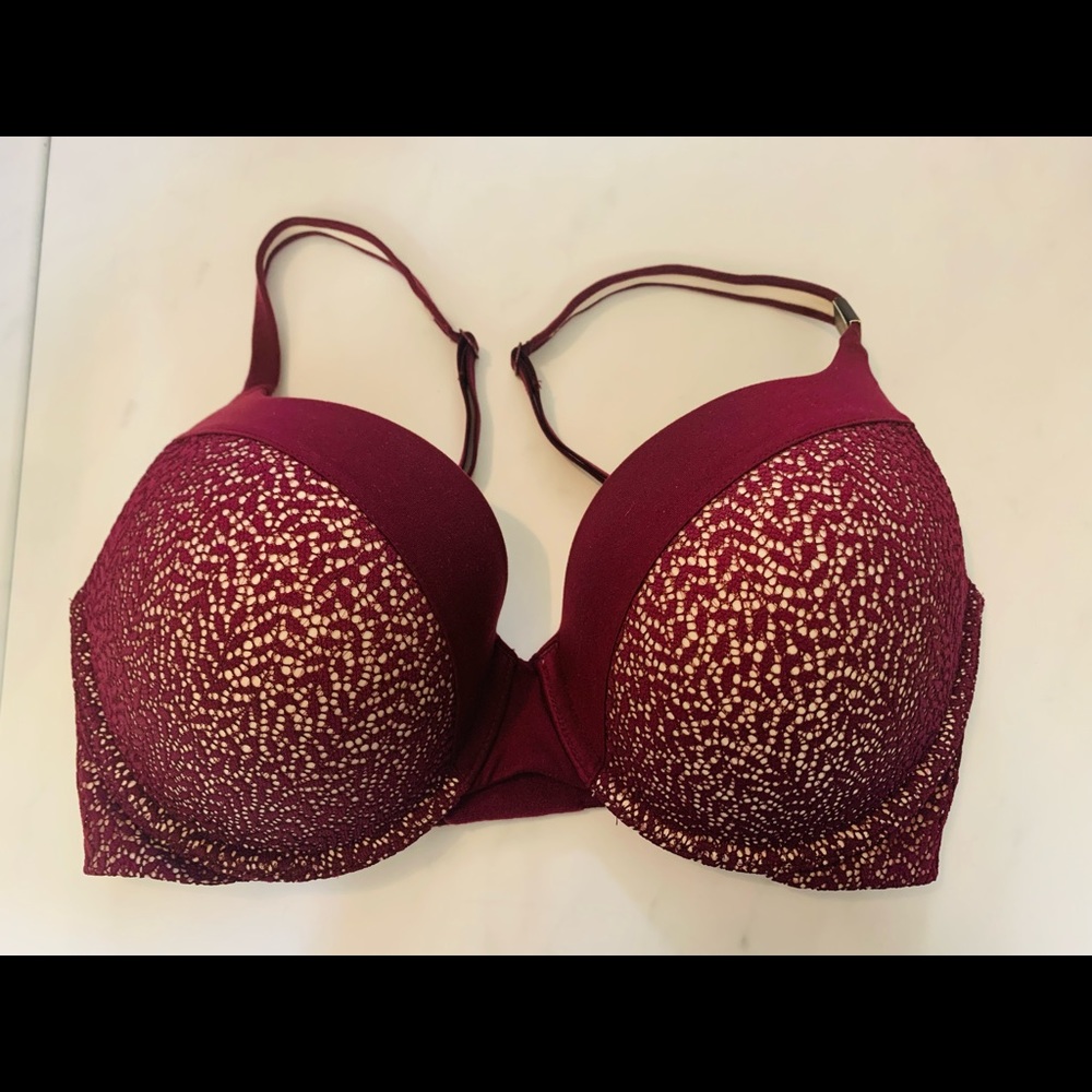 Victoria’s Secret  Perfect Shape padded bra maroon 32DDD